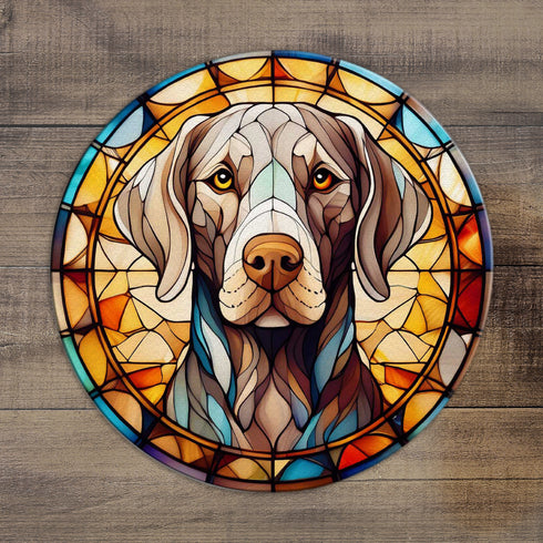 Weimaraner Glass Suncatcher Worktop Saver